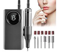 Fresa per Unghie Professionale 35000 RPM Portatile Ricaricabile Lima per Unghie Elettrica Velocità Regolabile Manicure Set Trapano Elettrico con Display a LED per Saloni di Unghie, Manicure DIY