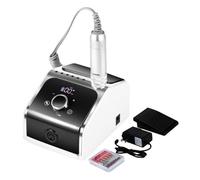 Fresa per Unghie Professionale Lima per Unghie Elettrica Portatile Kit Manicure Pedicure Ricaricabile a 35000 giri con Pedale e 6 Fresa, Nail Drill, per Casa e Salone-white