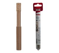Fischer FC 10 K Punta Trapano 10mm, Fresa Diamantata per Foratura a Secco di Piastrelle, e Gres Porcellanato