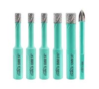 Fresa Punte Diamantate per Piastrelle - 5pcs 6/6/6/8/10MM Punte Trapano & 1 pc 6MM Punta in Carburo con Gambo Triangolare per Ceramica Porcellanato Marmo Granito,LEKOMESH