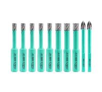 Fresa Punte Diamantate per Piastrelle - 5pcs 6MM & 3pcs 8MM Punte Trapano & 2 pcs 6MM Punta in Carburo con Gambo Triangolare per Ceramica Porcellanato Marmo Granito,LEKOMESH