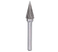 Fresa rotativa in carburo Yg8, 2 punte per smerigliatrice a forma di cono appuntito, gambo da 6 mm, Mx1225, utensile per smerigliatura per incisione su metallo, legno, sbavatura