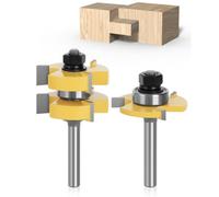 Fresa Scanalatura Set 8mm - APLUS 2pcs Set di Linguette e Scanalature, 3 Denti a Forma T Punte di Falegnameria, Strumento di Lavorazione del Legno