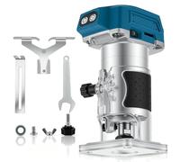 Fresatrice a Batteria Compatibile con Makita 18V/21V, senza Batteria, 800W | Rifilatore per Bordi,Rifilatore senza Spazzole,5 Velocità,30000 RPM,Pinze 6/6.35/8mm,Profondità di Taglio 6-8mm,Portatile