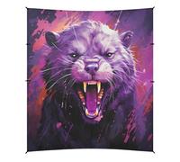 Fresca Opera D'arte Dell'acquerello Animale Del Diavolo Viola Tenda da Spiaggia Riparo Solare per Campeggio,Facile da Montare,Portatile con Sacchi di Sabbia per Pesca e Picnic all'Aperto