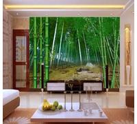 Freschi Boschetti Di Bambù E Fiumi Tridimensionali 3D Carta Da Parati Facile Installare Mobili Sfondi Ufficio Divano Camera Letto Sfondo Decorazione Murale-350cm×256cm