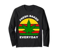 Fresco al forno ogni giorno Pot Marijuana Weed Cannabis 420 4:20 Maglia a Manica