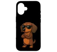 Fresco Bassotto Cartone Animato Divertente Salsiccia Cane Custodia per iPhone 16