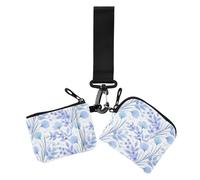 Fresco Blu-viola Bouquet Casi di carte da donna Porta Cambi Porta Cambi Portafoglio da polso Grande Capacità Portachiavi con Portachiavi per Signora 2 Pz, Bouquet fresco blu-viola, 1 size, Casual