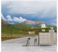 Fresco Cielo Azzurro Natura Vette Praterie Carta Da Parati 3D Seta lusso Studio Sala Pranzo Divano Camera Per Mobili Letto Soggiorno Tv Muro-150cm×105cm