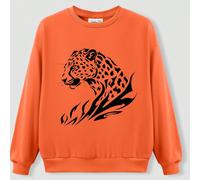Fresco e prepotente modello leopardo animale ragazzi autunno e inverno oversize stile college morbido e confortevole girocollo sportivo carino e bello versatile pullover girocollo 8Y,9Y,10Y,11-12Y,13-