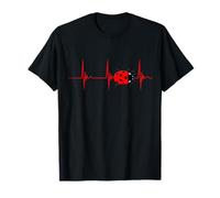 Fresco Estate Coccinella Maglietta Animali Unisex - Adulti T-Shirt Manica Corta Small Black, Red Battito Cardiaco Insetto Carino Entomologia