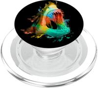 Fresco Estate Shark Open Jaws Vintage Retro Pesca Acquerello PopSockets PopGrip per MagSafe