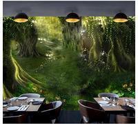 Fresco Fiabesco Verde Foresta Paese Delle Meraviglie Carta Da Parati 3D Seta lusso Studio Sala Pranzo Divano Camera Per Mobili Letto Soggiorno Tv Muro-400cm×280cm