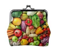 Fresco Frutta e Verdura Stampa Squisito Bacio Blocco Portafoglio Compatto Versatile Donne Portamonete Piccolo Sacchetto Della Cerniera