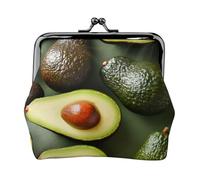 Fresco Frutta Tropicale Stampa Avocado Squisito Versatile Bacio Lock Coin Purse Carino Piccolo Cerniera Portafoglio per Monete Carte