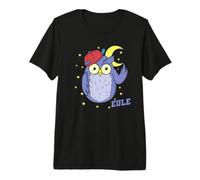 Fresco Gufo Dormire Tipo Notte Attiva Luna con asterisco Maglietta Premium