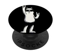 Fresco lama alpaca doppia roccia mano segni grafico punk con PopSockets PopGrip Adesivo