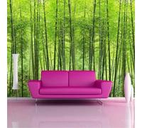Fresco Minimalista Tridimensionale Boschetto Di Bambù Verde Moderna Carta Da Parati 3D Seta Pregiata Testurizzata Ideale Per La Camera Letto Del Soggiorno-250cm×170cm