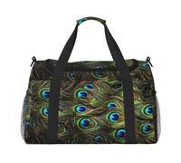 Fresco pavone stampa Grande Tela Viaggio Duffel Bag Weekender Borse per le Donne Pernottamento Bag Carry On Tote Bag, nero, Taglia unica