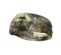 Fresco Pirata Nave Sport Fasce Traspirante Atletico Spugna Sweatband Assorbe il Sudore Fascia per la testa