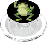 Fresco rana doppia roccia mano segni grafico animale punk con PopSockets PopGrip per MagSafe