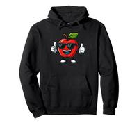 Fresco Red Cartoon Apple con occhiali da sole Felpa con Cappuccio