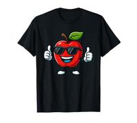 Fresco Red Cartoon Apple con occhiali da sole Maglietta