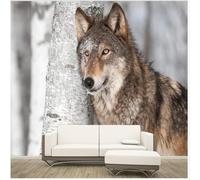 Fresco Semplice Fresco Boschi Animali Feroci Animale Selvatico 3D Carta Da Parati Seta Testurizzata Alta Qualità Soggiorno Divano Camera Letto Pranzo Casa Muro-300cm×210cm