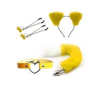 ̣ σ Fresco Set Di Quattro Pezzi In Nylon Giallo E Bianco, Volpe E Gatto Per Il Gioco Di Ruolo! Un Regalo Originale Per Uomini E Donne