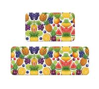 Fresco Succoso Frutta Ananas Bacche Anguria Uva Arancione Stampa Tappeti Da Cucina Mat Tappetino Da Cucina Per Pavimento 2 Pezzi Per Pavimento Casa Ufficio Lavanderia