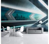 Fresco Tecnologico Città Autostrada Spazio Moderna Carta Da Parati 3D Seta Pregiata Testurizzata Ideale Per La Camera Letto Del Soggiorno-200cm×140cm