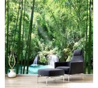 Fresco Tridimensionale Verde Foresta Lago Moderna Carta Da Parati 3D Seta Pregiata Testurizzata Ideale Per La Camera Letto Del Soggiorno-300cm×210cm