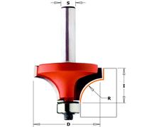 CMT 938.167.11 Fresa a Raggio Concavo con Cuscinetto in Hw, Grigio/Arancio