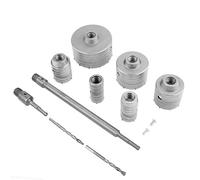 Frese a Tazza Carotatrice, 10 Pezzi Carotatrice Muro Punte SDS Muro, Kit Frese Carotatrici per Trapano per Muro con Gambo Estensione Sega a Tazza SDS Plus, 35mm/40mm/50mm/65mm/82mm/110mm