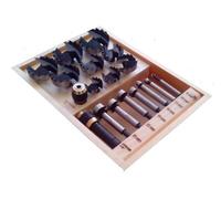 Frese Forstner/Punte svasatrici per legno set 18 pezzi in valigetta