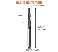 Frese integrali in carburo 4/6/8mm CNC - a sfera, coniche, per legno/metallo