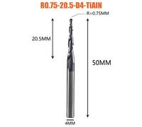 Frese integrali in carburo 4/6/8mm CNC - a sfera, coniche, per legno/metallo