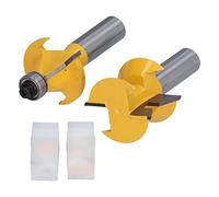 Frese per Incastri a Lingua e Scanalatura 120°, Set 2 Pezzi, Acciaio Durezza Elevata, Attacco 1 / 2 Pollice - Rivestimento PTFE Anticalore, Lame in Carburo, Per Lavori di