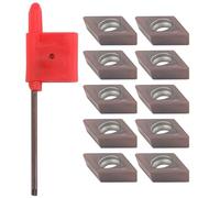 Frese per inserti in metallo duro a forma di diamante, 10 pezzi Utensile per tornio DCMT0702 EM YBC205 Inserti per tornitura Lame CNC