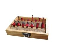 Frese/Punte pantografo lavorazione legno set 15 pezzi in box di legno 8 mm