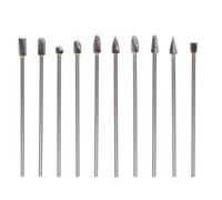 Frese Rotanti 10PZ Carburo Massello 3x6x100mm Singolo Doppio Taglio per Metallo