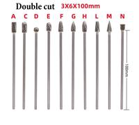 Frese Rotanti in Carburo Solido 10PZ 3x6x100mm Utensili da Taglio Singoli Doppio