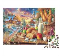 Fresh Bread Puzzles 1000 Pezzos Carta Riciclata Harvest Scene Adulto Puzzles Developing Bambini‘s Intelligence Gioco Educativo per Famiglia 38x26cm/1000pcs