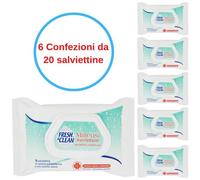 FRESH & CLEAN - Salviettine Umidificate Disinfettanti Fresh&clean 6 Dispenser Da 20 Pezzi Antibatteriche