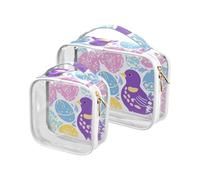 Fresh Color Cute Easter Egg 2 Pack Clear Toiletry Travel Bag TSA Approvato Resistente all'acqua Piccola Borsa per il trucco Kit da barba da uomo