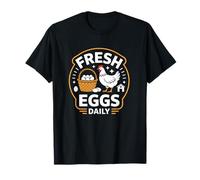 Fresh Eggs Daily Vita Pollaio Uova Fresche Maglietta