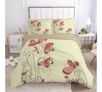 Fresh Floral Bedding - Set copripiumino moderno con stampa floreale bianco, viola, blu e foglie verdi, per bambini e adulti, decorazione per la camera, 3 pezzi (colore 3, king size: 220 x 240 cm (3
