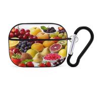 Fresh Fruits - Custodia protettiva antiurto per Airpods Pro, con moschettone, anti-caduta, per il trasporto, per Airpods Pro di seconda generazione, colore: nero
