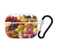 Fresh Fruits - Custodia protettiva antiurto per Airpods Pro, con moschettone, anti-caduta, per il trasporto, per Airpods Pro di seconda generazione, colore: bianco